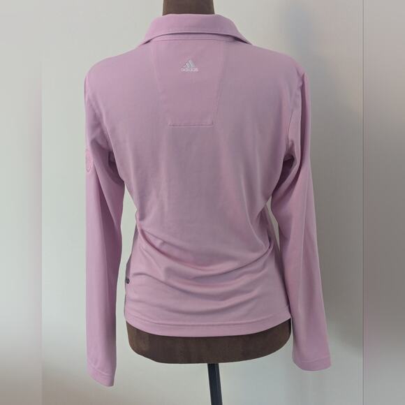 Adidas Golf Long Sleeve Pink Climacool Athletic Women's Polo Shirt V-neck, Sz S - Picture 4 of 12